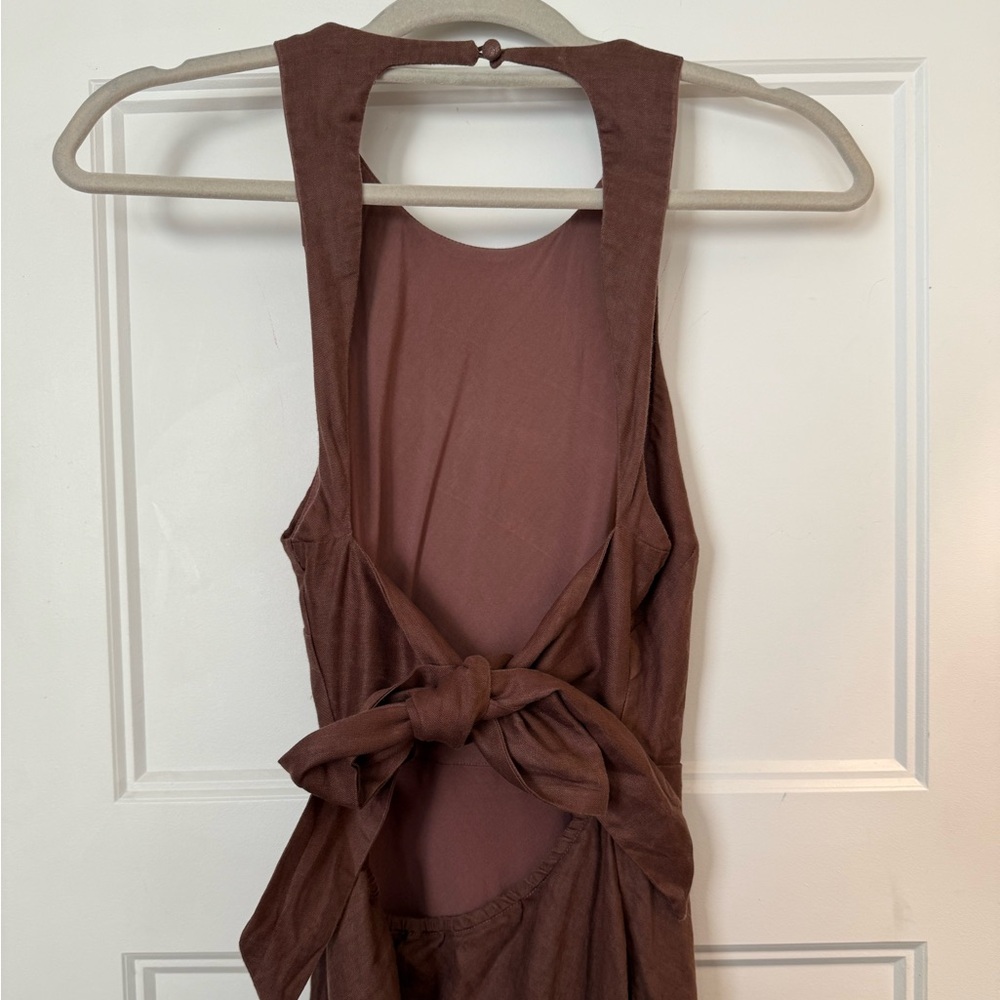 DISSH Andrea Chocolate Linen Dress, US 4 - Picture 5 of 5